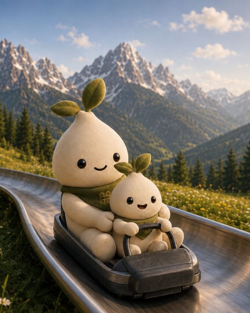 "ELOS" und "ELOS-Kind" auf der Sommerrodelbahn